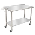thumbnail image 1 of Table de Travail en Acier Inoxydable 48 X 24 Pouces, Table de Préparation des Aliments Robuste avec Tablette Inférieure Réglable pour Cuisine Commerciale et Restaurant, 1 of 6