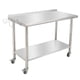 thumbnail image 1 of Yeshouse Mesa de acero inoxidable para preparación y trabajo con protector contra salpicaduras, mesa de cocina resistente con estante inferior ajustable y patas para restaurantes, hogares y hoteles, 1 of 6