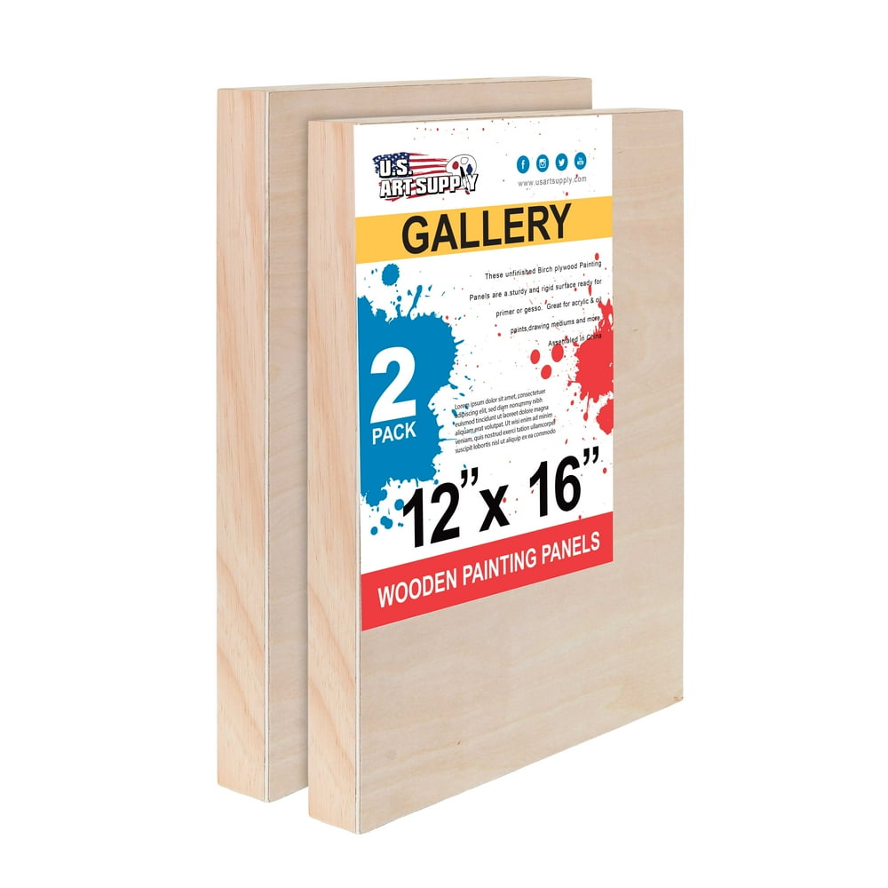 U.S. Art Supply 12" x 16" Birch Wood Paint Pouring Panel Boards