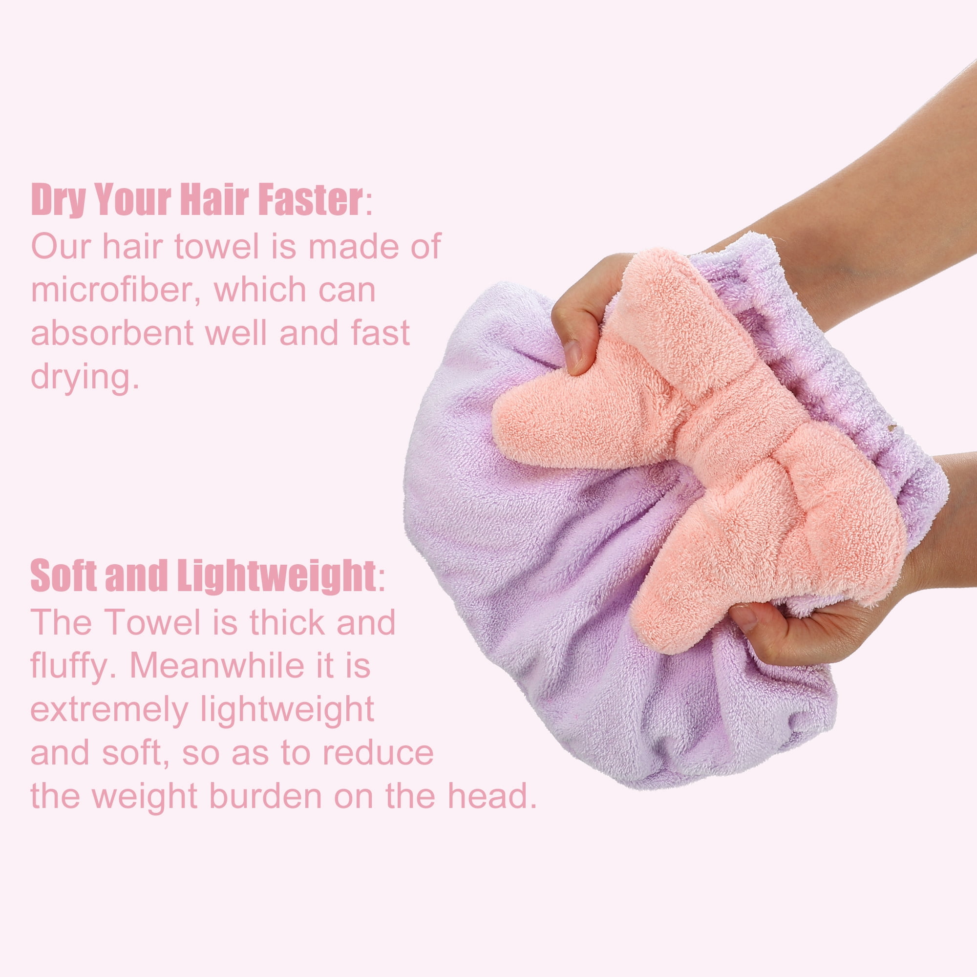 Unique Bargains Coral Fleece Quick Drying Lightweight Hair Drying Towel Cap Purple