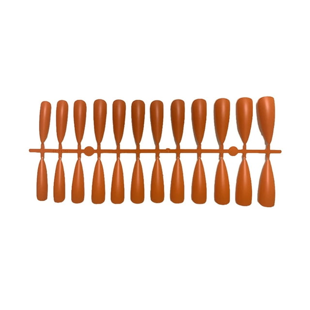 Langgg Nail Enhancement Tablets Chic Dot Design Not Susceptible to Allergies Frosted Texture Fake Fingernail Charming Manicure Tips JM-16Orange