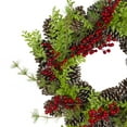 thumbnail image 3 of Northlight Frosted Pine Cones and Berries Small Artificial Christmas Wreath - 18" - Unlit, 3 of 4