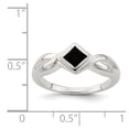 thumbnail image 2 of White Sterling Silver Ring Band with Stones Onyx, 2 of 2