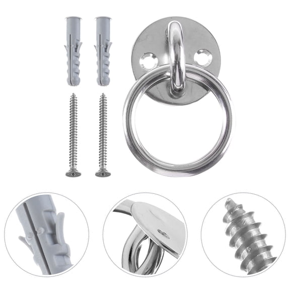 ibasenice 1Set Wall Mount Suspension Trainer Bracket Plated Silver Stainless Steel for Yoga Rings Battle Ropes