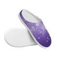 thumbnail image 3 of Lsque Snowfall Sky White Purple Pattern Womens Comfort Cotton on Scuff With Memory Foam and Anti-skid Sole Slipper-39/40, 3 of 7