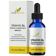 Liquid Vitamin B6 Drops Extract, Alcohol Free, 1 oz - Herb-Science