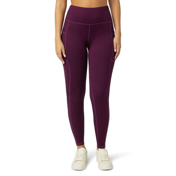 No nonsense Women's Every Day Pocket Legging, Eggplant, XX-Large