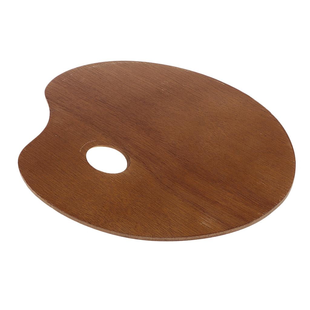 S SERENABLE Professional Wooden Oval Paint Mixing Tray DIY Artist Supplies - 30x40cm
