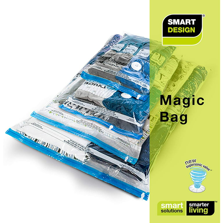 MagicBag 4-Pack Jumbo Flat Vacuum Compression Bags Instant  Space Saver Storage - Airtight Double Zipper - Clothing, Pillows - Home  Organization: Home & Kitchen