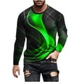 thumbnail image 2 of Blusas y camisas de manga larga con cuello redondo para hombre, blusa informal de manga larga con cuello redondo y estampado., 2 of 5