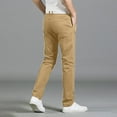 thumbnail image 3 of Enjoytime Jeans for Men Fashion Trend Solid Color Cotton Straight Leg Plus Size Work Pants Casual Loose Trousers for Men Khaki L, 3 of 3