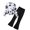 Black Tie Dye, variant on Arshiner Girls 2 Piece Clothes Long Sleeve Sweatshirt & Flared Pants Fall Clothing Set