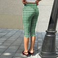 thumbnail image 7 of Minjewel Pants for Women - Floral Print Pleated Cropped Yoga Pants - Breathable Summer Bottoms Capri Pants for Women,Army Green L, 7 of 7