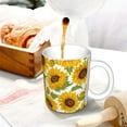 thumbnail image 3 of Yiaed Sunflowers Print Ceramics Coffee,Large Handle Design,Extra Large Tea and Coffee Cup for Office and Home Mugs, 3 of 6