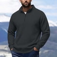 thumbnail image 5 of cocolona Mens Half Zipper Pullover Sweatshirts Fall Winter Stand Up Collar Long Sleeve Shirts Solid Color Casual Tops, 5 of 7