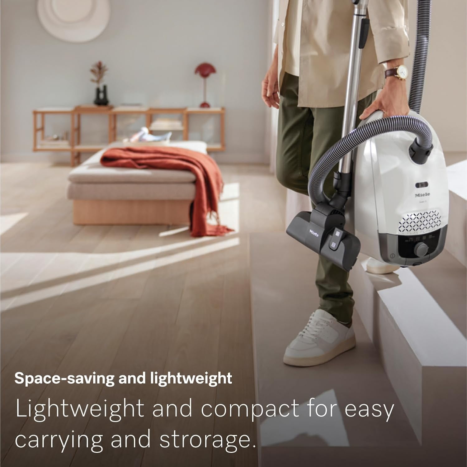 Miele Guard S1 Parquet Flex Bagged Canister Vacuum Cleaner with AirClean Plus Filter, Parquet Twister Brush, FiberTeQ Universal Floorhead & XL Flexible Crevice Tool – Brilliant White