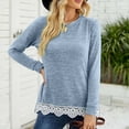 thumbnail image 4 of AOOCHASLIY Hoodies for Women Round-Neck Color Matching Pocket Recreational Long Sleev Tops, 4 of 7