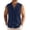 Navy Blue, variant on COOFANDY Men Button Up Sleeveless Shirts Beach Summerk Top Casual Linen Shirt Slim Fit