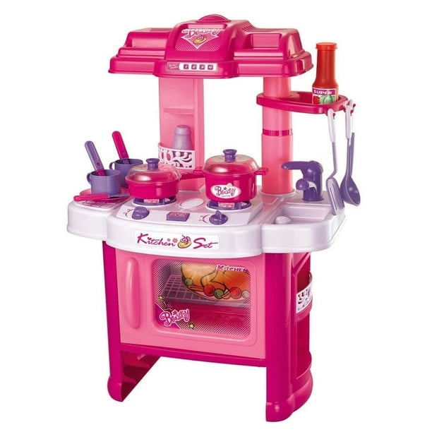 Deluxe Beauty Kitchen Appliance Cooking Play Set 24" w/ Lights & Sound