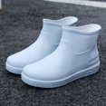 thumbnail image 6 of EliteGoogv Womens Rain Shoes Low Ankle On Rubber Sole Rain Boots for Women PU Upper Mid Heel Waterproof Non Casual Outdoor Short Women Water Shoes US :8, 6 of 9