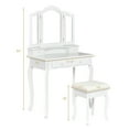thumbnail image 3 of Costway Bois Maquillage Coiffeuse Vanité Ensemble de Rangement de Bijoux 4 Tiroir Miroir, 3 of 10