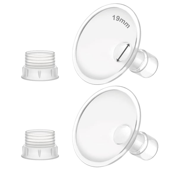 Maymom MyFit 19mm Shield & Shield Converter Compatible with Zomee Pump Body, NCVI Pump Connector and Babybuddha pump body; Not Original Zomee Pump Parts; 2pc