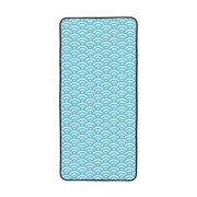 LNWH Bath Towel, Waves Ocean Blue Texture Pattern Absorbent Coral Fleece Bath Towel for Bathroom, Gym, Beach-27x55in