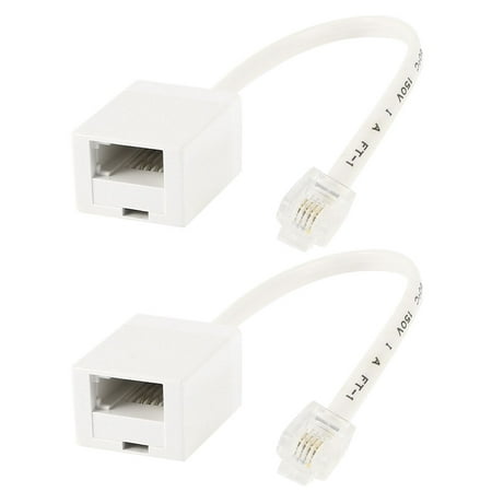 2 Pcs UK BT 6P4C Female to US Male Connector M/F Adapter Phone Cables Cord (Best Corded Phone Uk)