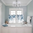 thumbnail image 3 of 2 Panels Kitchen Tier Curtains 39 Inch Length, Blue Leaves Grommets Window Treatment Curtain, Summer Botanical Thermal Curtains Drapes for Living Room/Bathroom, 3 of 9