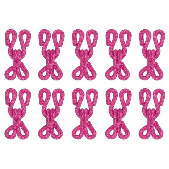 Sewing Hooks and Eye, 14pack Polyester Covered Hooks and Eyes Closure for Clothing (Rose Red, 23mm Length)