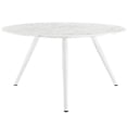 thumbnail image 4 of Modway Lippa 54" Round Artificial Marble Dining Table with Tripod Base in White, 4 of 4