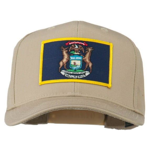 State of Michigan Embroidered Patch Cap - Khaki OSFM