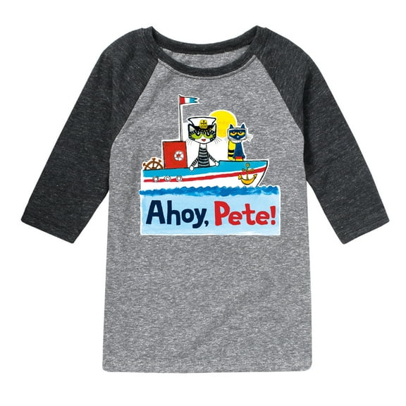 Pete The Cat - Ahoy Pete - Toddler And Youth Raglan Graphic T-Shirt
