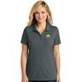 thumbnail image 1 of Womens Laughing Tears Emoji Patch Moisture-Wicking Polo Shirt, Large Graphite Grey, 1 of 5