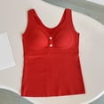 thumbnail image 2 of Taqqpue Pregnant Women Built in Bra Tank Tops Ribbed Sleeveless Button Up Camisole Brasieres Casual Loose Button Up Cami Knit Tees with Chest Cushion Nursing, 2 of 3