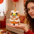 thumbnail image 4 of Chinese New Year Lion Dance Figurine - Orange - Vibrant Desktop Ornament for Luck, Fortune & Energetic Home Decor (20cm), 4 of 5