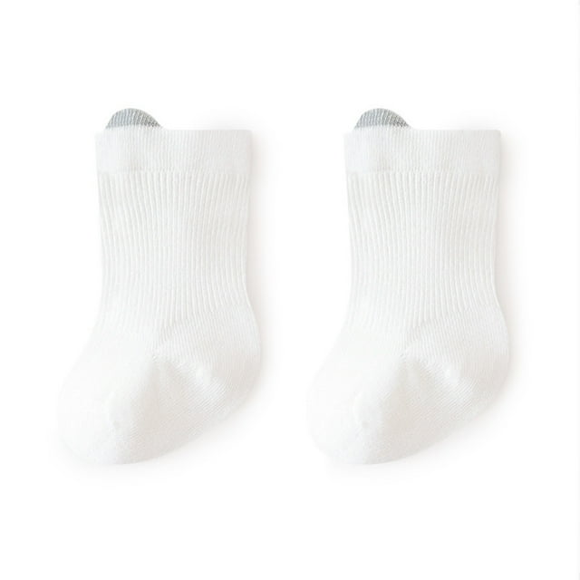 HAiming Baby's Cotton Cute Socks Soft Ribbed Comfy Breathable Solid Color Trendy Clothes for Boy Girl
