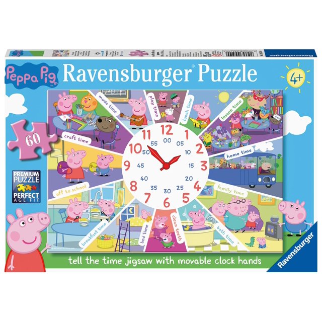 Rompecabezas Ravensburger Peppa Pig Tell The Time, 60 unidades para niños