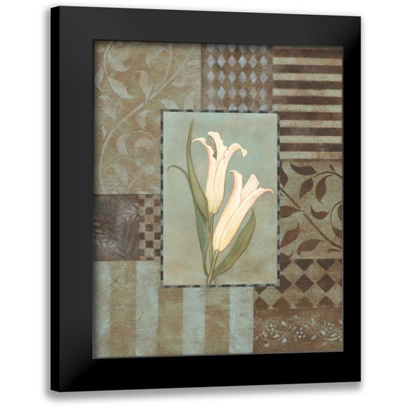 Marrott, Stephanie 12x14 Black Modern Framed Museum Art Print Titled - Aqua Calla Lily
