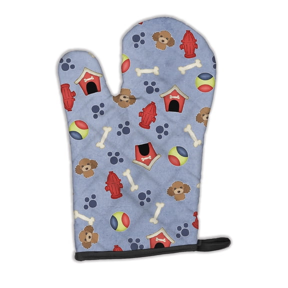 Dog House Collection Chocolate Brown Poodle Oven Mitt