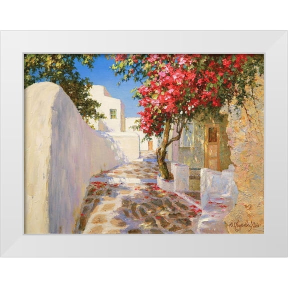 Obuchovsky, Yury 14x12 White Modern Wood Framed Museum Art Print Titled - Mikonos