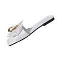 thumbnail image 2 of Samdudou Womens Sandals Open Toe Flat Slides Elegant Silky Bowknot Slip On Square Design with Metallic Hardware Detail Casual Summer Beach Vacation Dressy Mules, 2 of 9