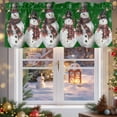 thumbnail image 5 of Christmas White Valances for Windows, 54 x 18in, Red Snowmans Snowflakes Birds Dark Green Rod Pocket Kitchen Valance Curtain Light Filtering Window Treatments for Living Room Bedroom, 1 Panel, 5 of 7