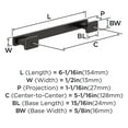 thumbnail image 4 of Amerock Triomphe 5-1/16 inch (128mm) Center-to-Center Oil-Rubbed Bronze Cabinet Pull - 10 Pack, 4 of 5