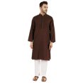 thumbnail image 1 of Atasi Indian Solid Kurta Pajama Set For MensMandarin Collar Casual Long-Wear Kurta, 1 of 7