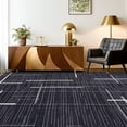 thumbnail image 4 of FairOnly Black 5'x7'Geometric Area Rug - Machine Washable Low Pile Non-Slip Rug for Modern Living Room Bedroom Kitchen Decor, 4 of 7