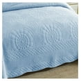 thumbnail image 3 of 3-Piece 100% Cotton Oversized Bedspread Lightweight Quilt Coverlet Embroidery Farmhouse Bedding Set TF (Tf Light Blue, Queen (100"x106")), 3 of 5