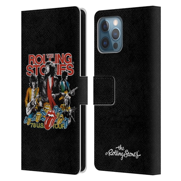 Head Case Designs Officially Licensed The Rolling Stones Key Art 78 Us Tour Vintage Leather Book Wallet Case Cover Compatible with Apple iPhone 12 Pro Max