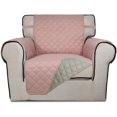 thumbnail image 1 of Housse de Sofa Matelassée Réversible, Protège-Meubles Résistant à l'Eau, Housse de Canapé Lavable avec Mousse Antidérapante et Sangles Élastiques pour Enfants, Chiens, Animaux (Chaise, Rose/beige), 1 of 7