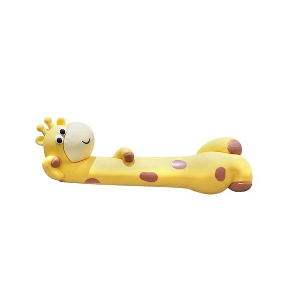Flexible Silicone-Style Giraffe Squeeze Toy, Relaxed Pose, Yellow with Accent Tone, Shelf Decor, 1 Piece